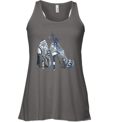 NFL Los Angeles Rams High Heel Butterfly Rhinestone Tide Racerback Tank - NFLFanGift