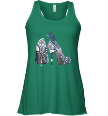 NFL Los Angeles Rams High Heel Butterfly Rhinestone Tide Racerback Tank - NFLFanGift