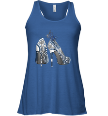 NFL Los Angeles Rams High Heel Butterfly Rhinestone Tide Racerback Tank - NFLFanGift