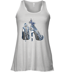 NFL Los Angeles Rams High Heel Butterfly Rhinestone Tide Racerback Tank - NFLFanGift
