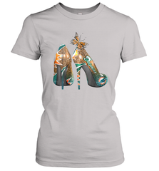 NFL Miami Dolphins High Heel Butterfly Rhinestone Tide Women's T-Shirt - NFLFanGift