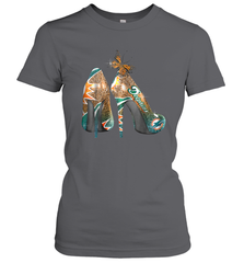 NFL Miami Dolphins High Heel Butterfly Rhinestone Tide Women's T-Shirt - NFLFanGift