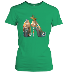 NFL Miami Dolphins High Heel Butterfly Rhinestone Tide Women's T-Shirt - NFLFanGift