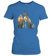 NFL Miami Dolphins High Heel Butterfly Rhinestone Tide Women's T-Shirt - NFLFanGift