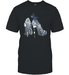 NFL Los Angeles Rams High Heel Butterfly Rhinestone Tide Men's T-Shirt - NFLFanGift