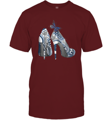 NFL Los Angeles Rams High Heel Butterfly Rhinestone Tide Men's T-Shirt - NFLFanGift