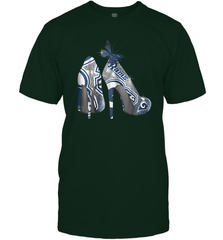NFL Los Angeles Rams High Heel Butterfly Rhinestone Tide Men's T-Shirt - NFLFanGift