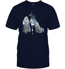 NFL Los Angeles Rams High Heel Butterfly Rhinestone Tide Men's T-Shirt - NFLFanGift