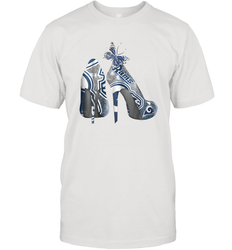 NFL Los Angeles Rams High Heel Butterfly Rhinestone Tide Men's T-Shirt - NFLFanGift