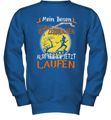 Mein Besen ist zerbrochen also geh ich jetzt Laufen Halloween Youth Sweatshirt - NFLFanGift