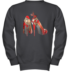 NFLTampa Bay Buccaneers High Heel Butterfly Rhinestone Tide Youth Sweatshirt - NFLFanGift