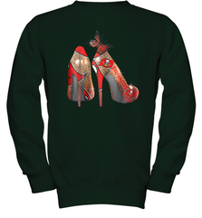 NFLTampa Bay Buccaneers High Heel Butterfly Rhinestone Tide Youth Sweatshirt - NFLFanGift