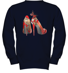 NFLTampa Bay Buccaneers High Heel Butterfly Rhinestone Tide Youth Sweatshirt - NFLFanGift
