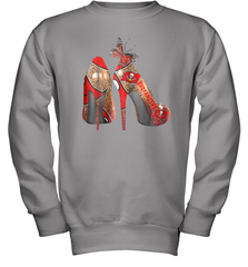NFLTampa Bay Buccaneers High Heel Butterfly Rhinestone Tide Youth Sweatshirt - NFLFanGift
