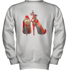 NFLTampa Bay Buccaneers High Heel Butterfly Rhinestone Tide Youth Sweatshirt - NFLFanGift