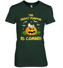 The Great Pumpkin Is Coming Snoopy Halloween Women's The Boyfriend Tee - NFLFanGift