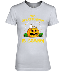The Great Pumpkin Is Coming Snoopy Halloween Women's The Boyfriend Tee - NFLFanGift