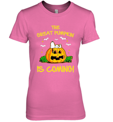 The Great Pumpkin Is Coming Snoopy Halloween Women's The Boyfriend Tee - NFLFanGift