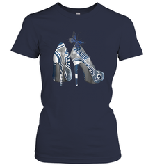 NFL Los Angeles Rams High Heel Butterfly Rhinestone Tide Women's T-Shirt - NFLFanGift