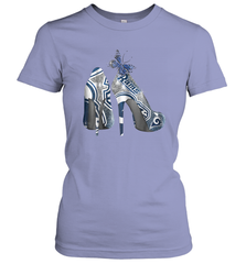 NFL Los Angeles Rams High Heel Butterfly Rhinestone Tide Women's T-Shirt - NFLFanGift