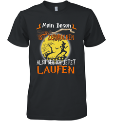 Mein Besen ist zerbrochen also geh ich jetzt Laufen Halloween Men's Premium T-Shirt - NFLFanGift