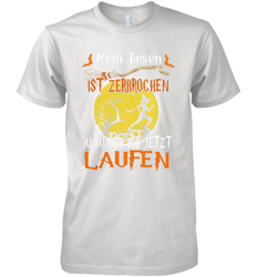 Mein Besen ist zerbrochen also geh ich jetzt Laufen Halloween Men's Premium T-Shirt - NFLFanGift
