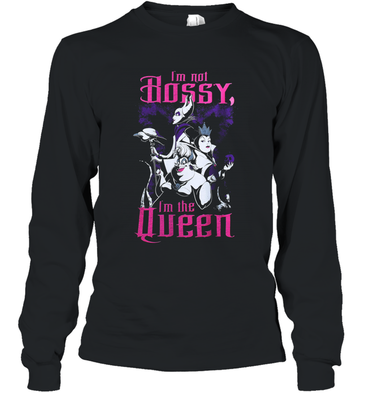 Disney Villains Night I'm not Bossy I'm The Queen Funny Halloween Maleficent Witch Costume Long Sleeve T-Shirt - NFLFanGift