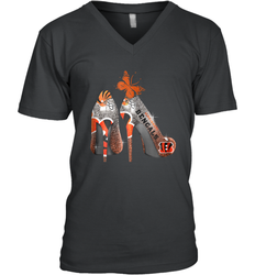 NFL Cincinnati Bengals Rhinestone High Heels Men's Vneck - NFLFanGift