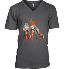 NFL Cincinnati Bengals Rhinestone High Heels Men's Vneck - NFLFanGift