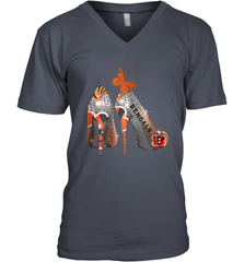 NFL Cincinnati Bengals Rhinestone High Heels Men's Vneck - NFLFanGift