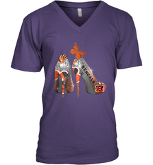 NFL Cincinnati Bengals Rhinestone High Heels Men's Vneck - NFLFanGift