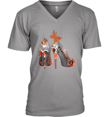 NFL Cincinnati Bengals Rhinestone High Heels Men's Vneck - NFLFanGift