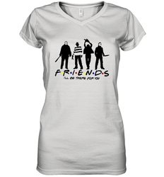 Horror Friends Jason Voorhees Freddy Krueger Texas Chain Saw Michael Myers Shirt Women's Vneck - NFLFanGift