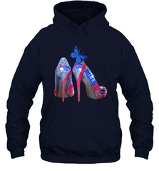 NFL Buffalo Bill Rhinestone High Heels Butterfly Rhinestone Tide Hoodie - NFLFanGift