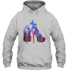 NFL Buffalo Bill Rhinestone High Heels Butterfly Rhinestone Tide Hoodie - NFLFanGift