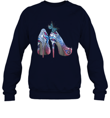 NFL TEnnessee Titans High Heel Butterfly Rhinestone Tide Crewneck Sweatshirt - NFLFanGift