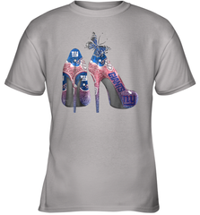 NFL New York Giants High Heel Butterfly Rhinestone Tide Youth T-Shirt - NFLFanGift