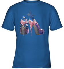 NFL New York Giants High Heel Butterfly Rhinestone Tide Youth T-Shirt - NFLFanGift