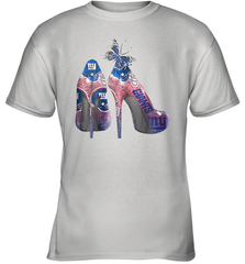 NFL New York Giants High Heel Butterfly Rhinestone Tide Youth T-Shirt - NFLFanGift