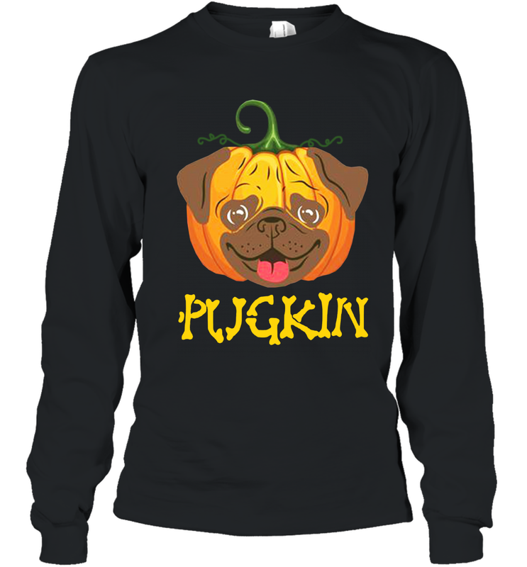 Funny Pugkin Pug Pumpkin Halloween Youth Long Sleeve T-Shirt - NFLFanGift