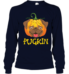 Funny Pugkin Pug Pumpkin Halloween Youth Long Sleeve T-Shirt - NFLFanGift