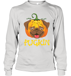 Funny Pugkin Pug Pumpkin Halloween Youth Long Sleeve T-Shirt - NFLFanGift