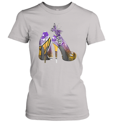 NFL Minnesota Vikings High Heel Butterfly Rhinestone Tide Women's T-Shirt - NFLFanGift