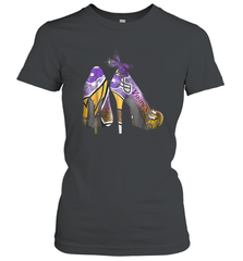 NFL Minnesota Vikings High Heel Butterfly Rhinestone Tide Women's T-Shirt - NFLFanGift