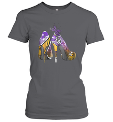 NFL Minnesota Vikings High Heel Butterfly Rhinestone Tide Women's T-Shirt - NFLFanGift