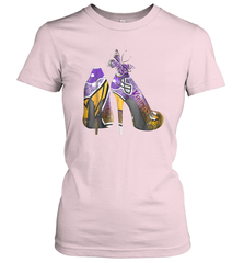 NFL Minnesota Vikings High Heel Butterfly Rhinestone Tide Women's T-Shirt - NFLFanGift