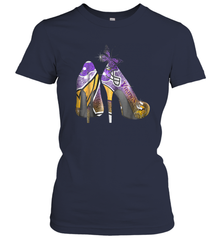 NFL Minnesota Vikings High Heel Butterfly Rhinestone Tide Women's T-Shirt - NFLFanGift