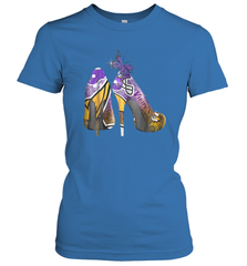 NFL Minnesota Vikings High Heel Butterfly Rhinestone Tide Women's T-Shirt - NFLFanGift
