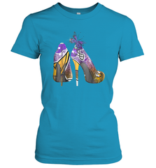 NFL Minnesota Vikings High Heel Butterfly Rhinestone Tide Women's T-Shirt - NFLFanGift