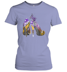 NFL Minnesota Vikings High Heel Butterfly Rhinestone Tide Women's T-Shirt - NFLFanGift